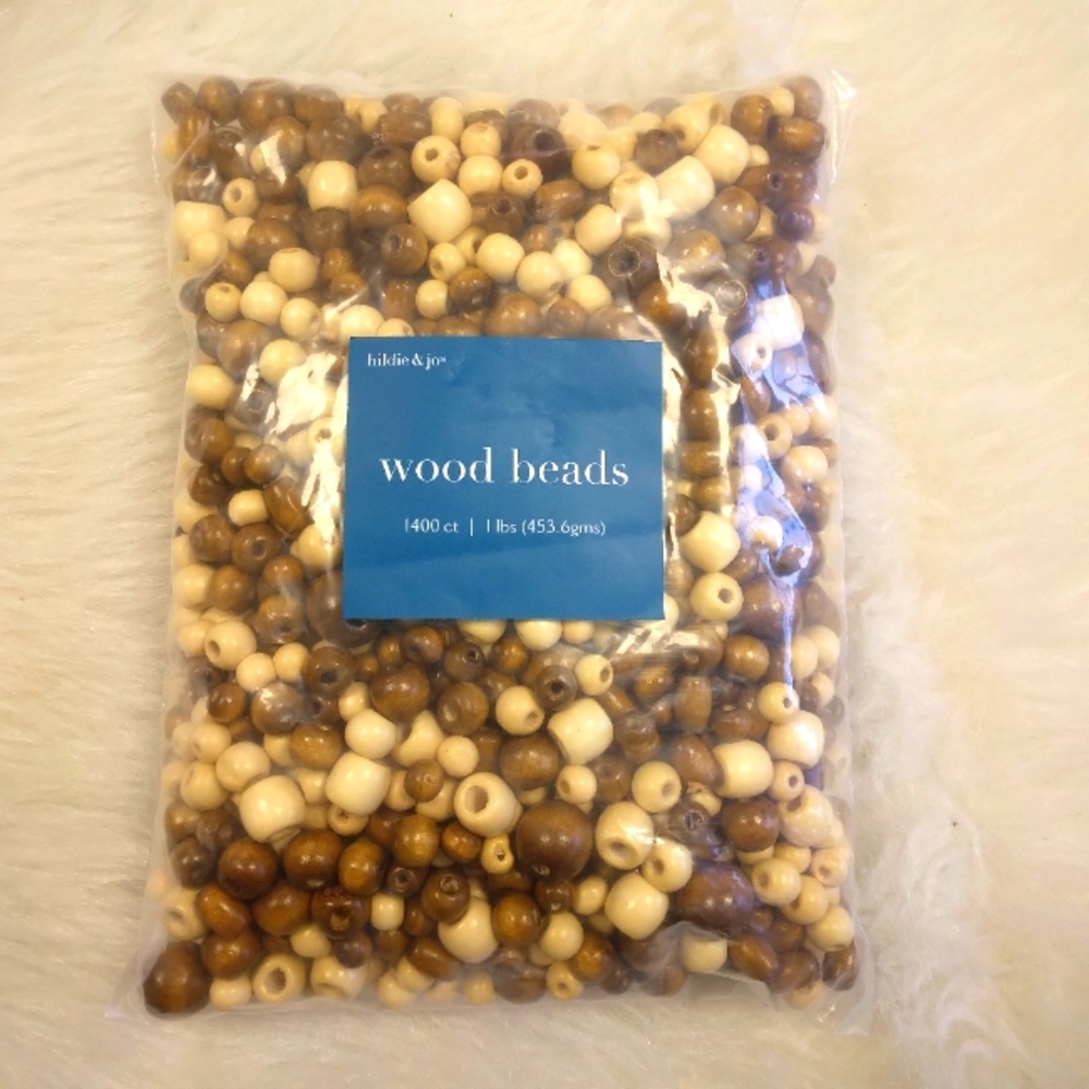 BEADS Hildie & Jo Wooden Beads, 1400 Count, 1 Pound Of Beads